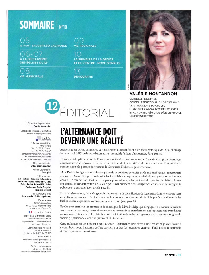 page 2 du mensuel "12 le journal de votre arrondissement"